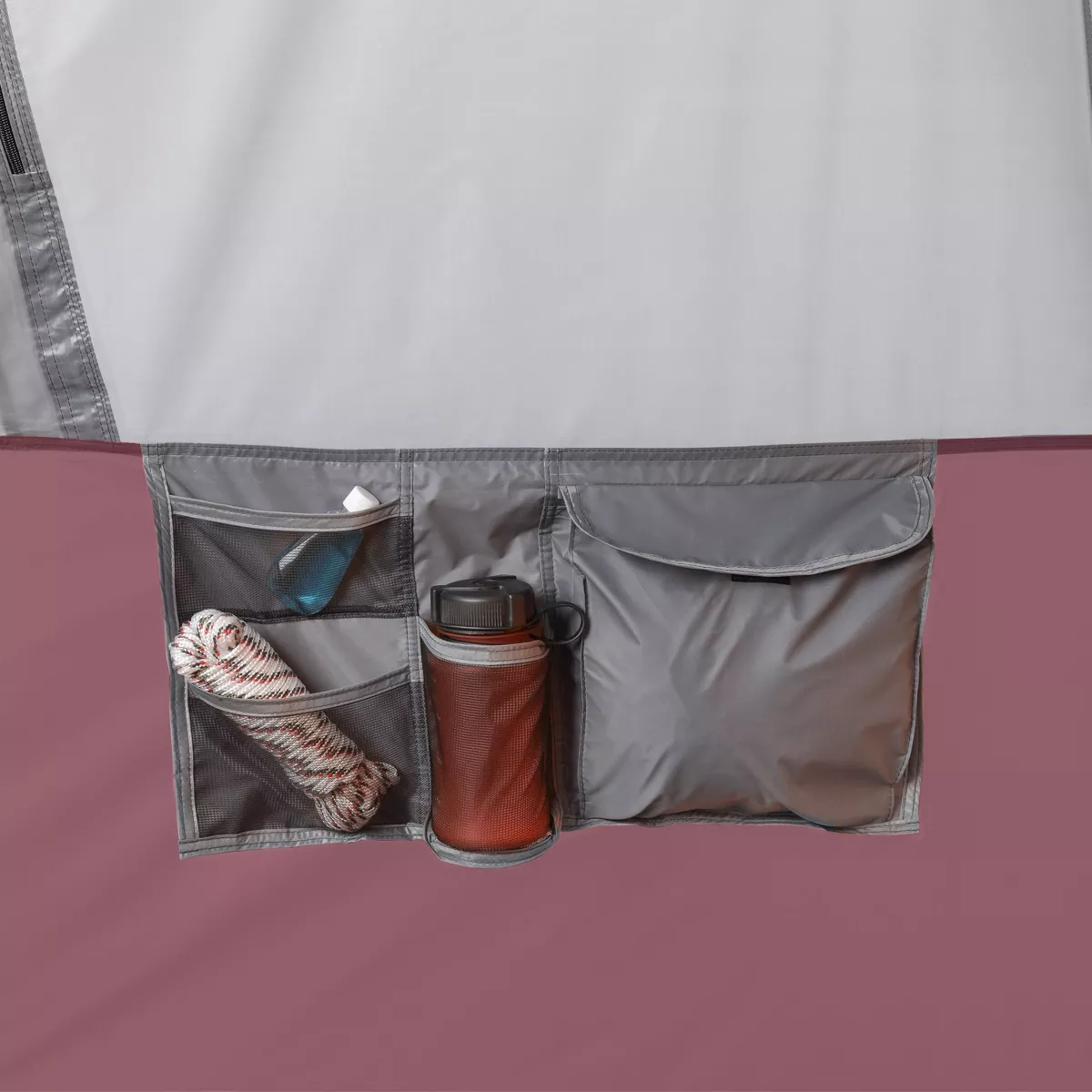 CORE Straight Wall 14 x 10 Foot 10 Person Cabin Tent with 2 Rooms & Rainfly, Red