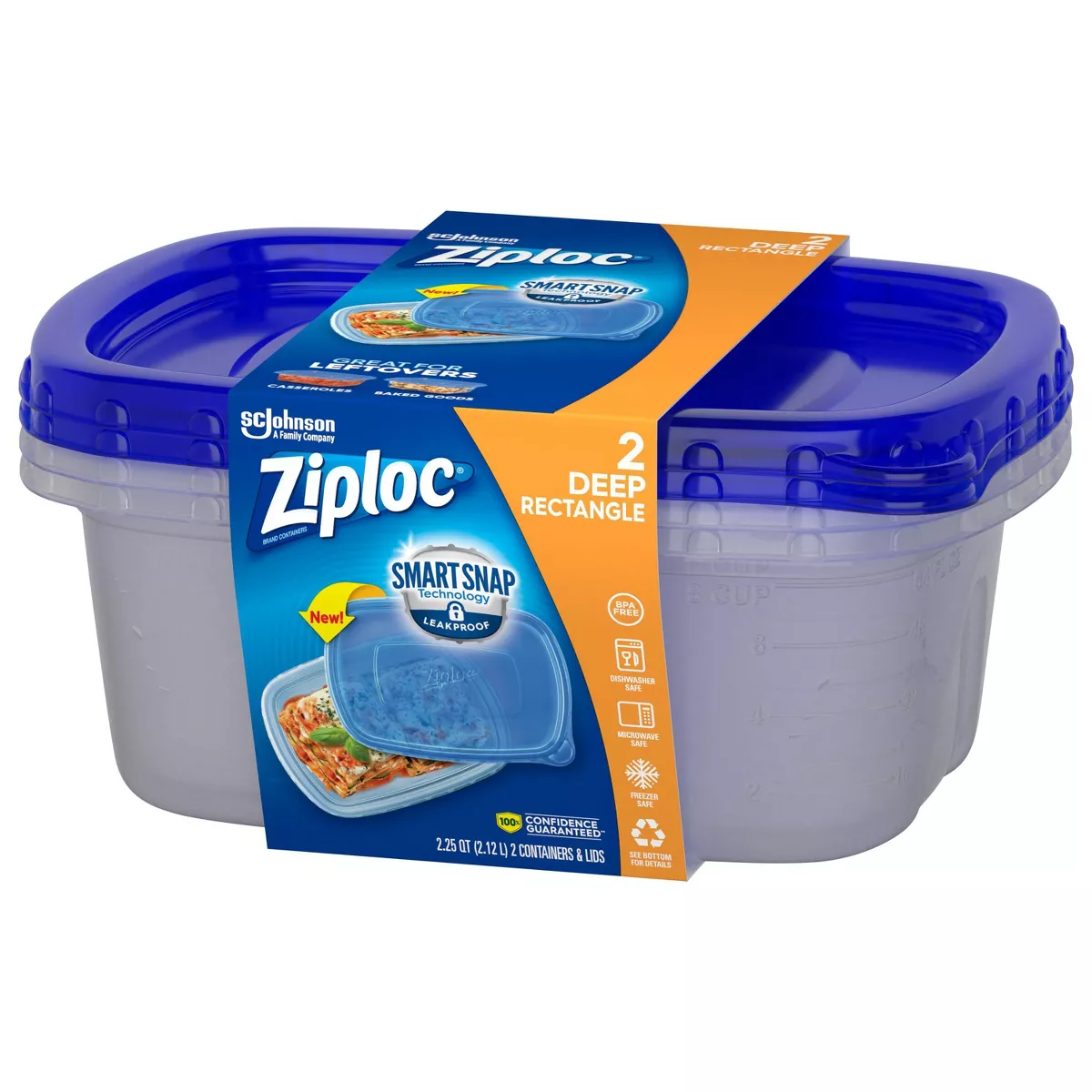Ziploc Large Rectangle - 2ct Containers