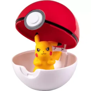 Jazwares Pokemon Clip 'N' Go Belt Set with 3 Poke Balls & 2 Figures - Includes Pikachu and Cubone