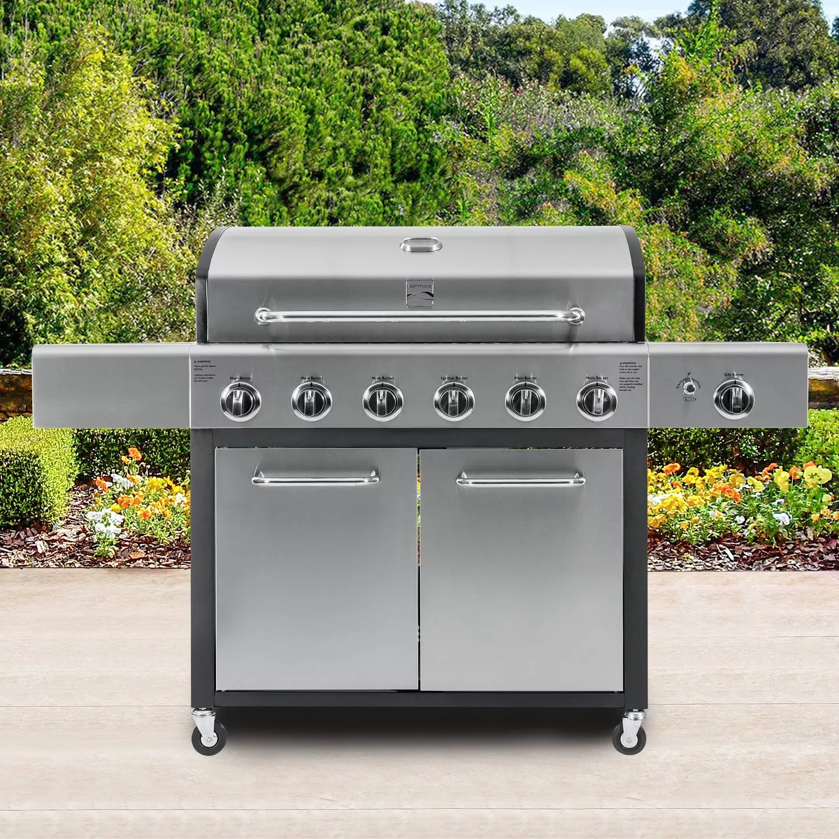 Kenmore 6-Burner XL Grill with Side Propane Gas Burner PG-40611S0L