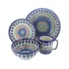 Blue Rose Polish Pottery Aztec Flower 4 Piece Place Setting - Service for 1