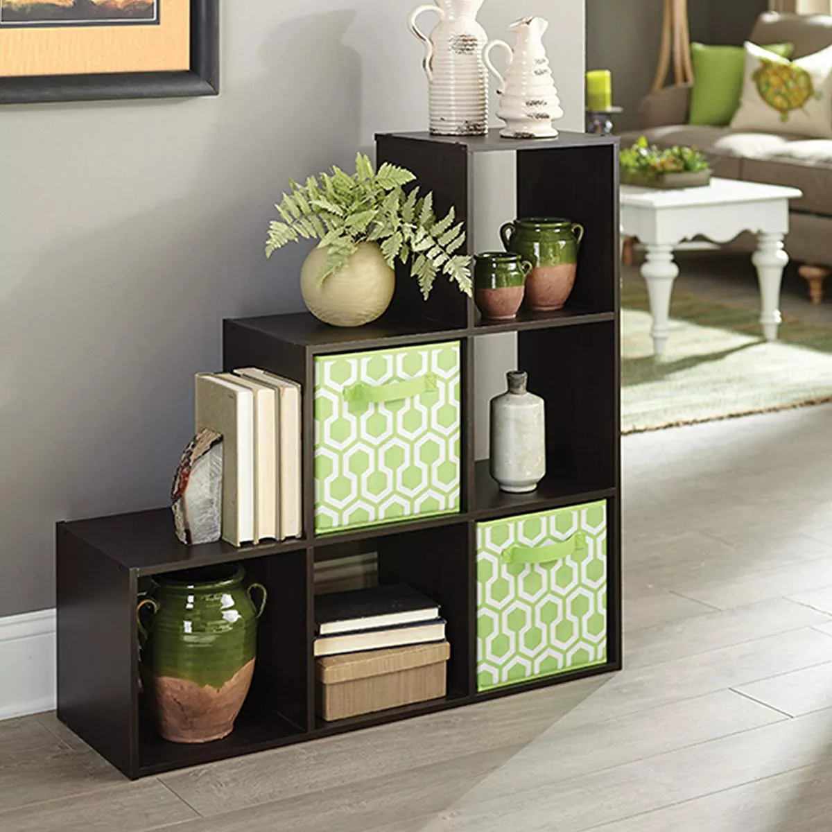 ClosetMaid 184300 Nonwoven Polypropylene Fabric Multiple Item Spacious Storage Organizer Cube with Two Handle Design, Green Hexagon