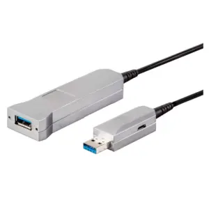 Monoprice USB-A to USB-A Female 3.0 Extension Cable - 164.0 Feet - Silver | Fiber Optic - SlimRun