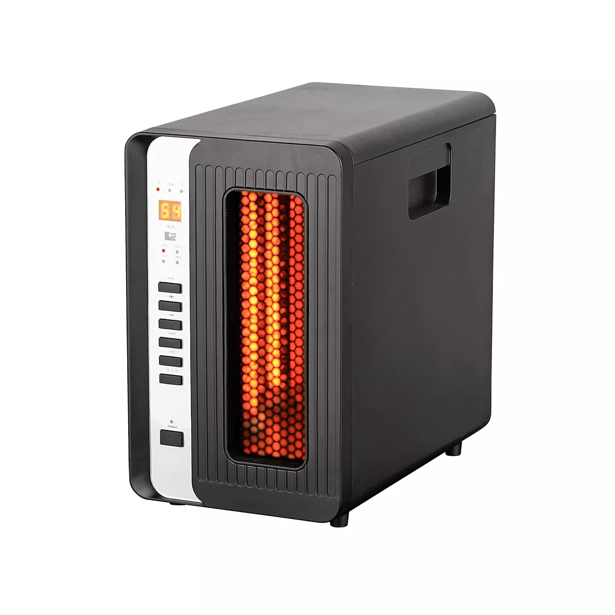Optimus H-8013 Portable Electric Infrared Quartz Room Heater with Remote Control and LED Display Panel for Indoor Home Space Heating