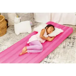 Living iQ Inflatable Jr Twin Portable Small Travel Size Kids Toddler Sleeping Air Bed Mattress, LOL Surprise Totally Rad