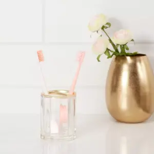 Fluted Glass Solid Toothbrush Holder Clear - Threshold™