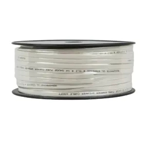 Monoprice Speaker Wire / Cable - 100 Feet | 16 Gauge AWG Pure Copper Flat CL2 In Wall Rated, Jacketed In PVC Material For Home Theater, Car Audio And