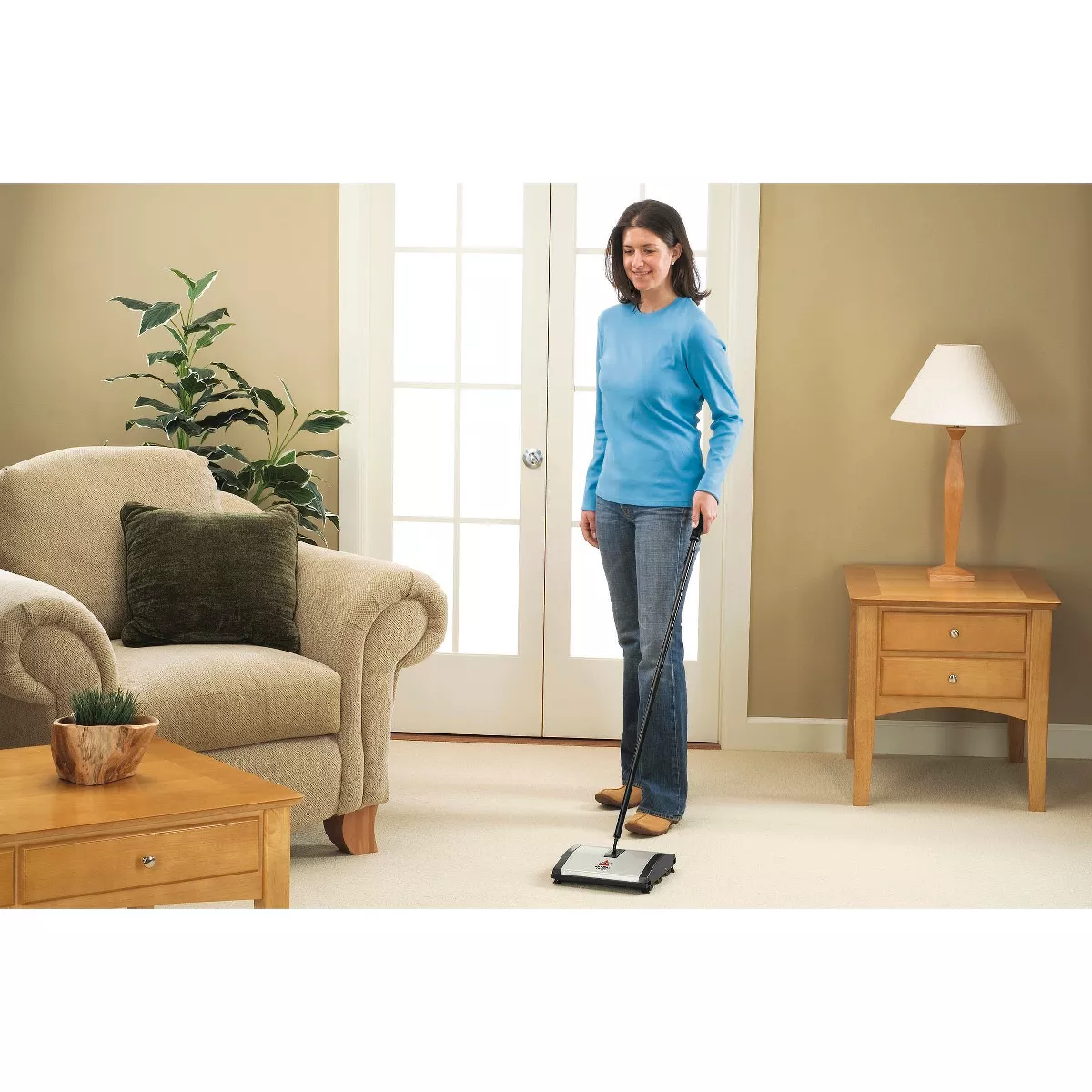BISSELL Natural Sweep Carpet & Floor Sweeper - Silver 92N0