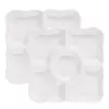 Juvale 2 Pack Porcelain Appetizer Serving Tray, 5-Compartment Platter, White (9.5 x 9.5 x 1 In)