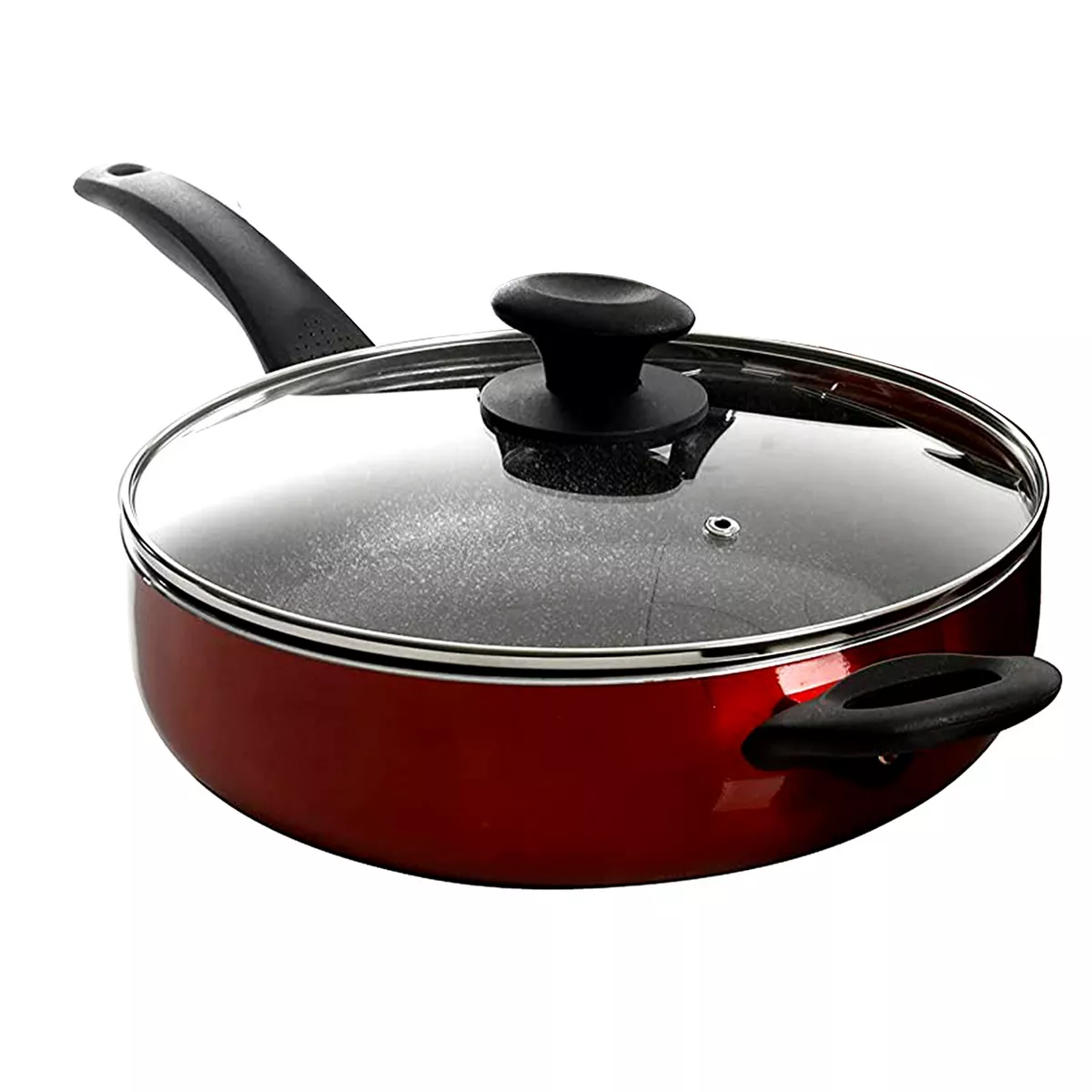 Oster Merrion 10 Piece Nonstick Aluminum Cookware Set in Red