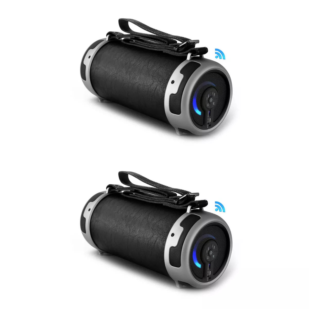 Pyle PBMSPG16 75 Watt Portable Bluetooth Wireless Indoor/Outdoor BoomBox Speaker Stereo Digital Sound Amplifier w/ Rechargeable Battery (2 Pack)