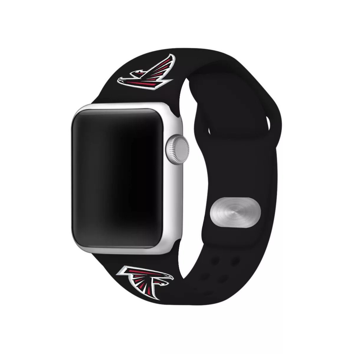 NFL Atlanta Falcons Apple Watch Compatible Silicone Band 42mm - Black