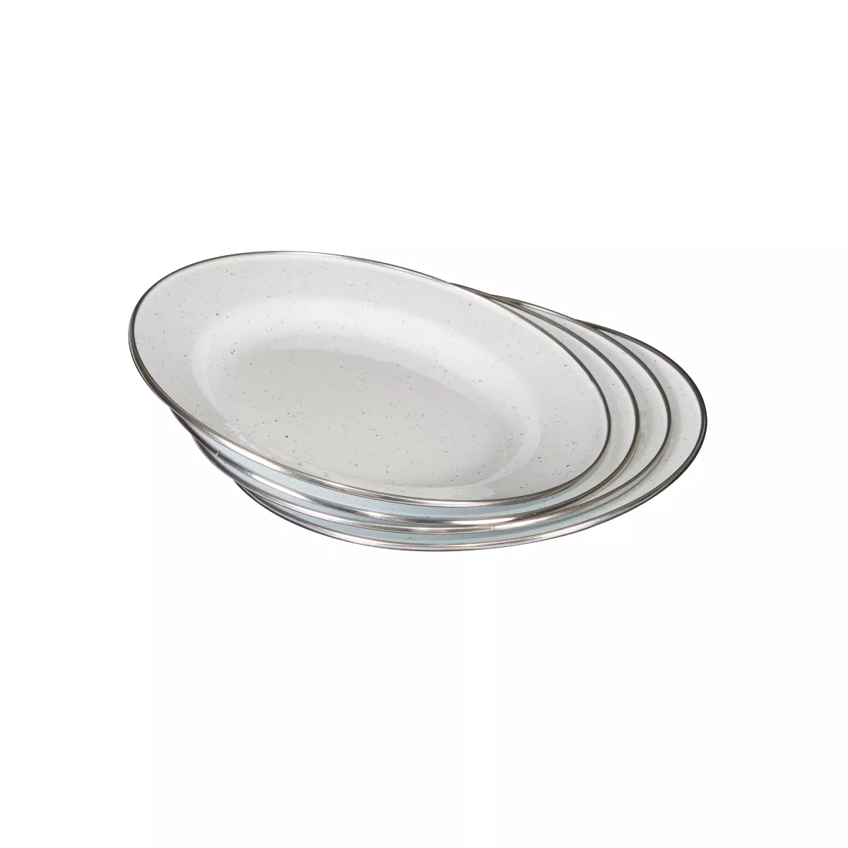 Stansport Enamel Camping Tableware Set 24 Pieces White
