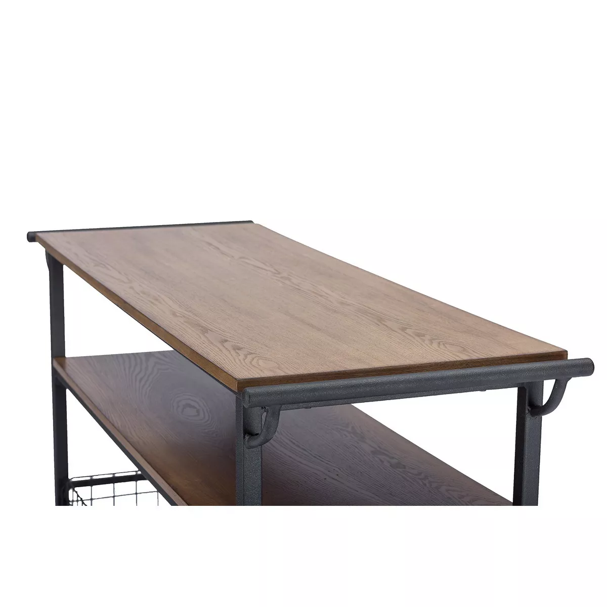 Lancashire Wood & Metal Kitchen Cart Brown - Baxton Studio