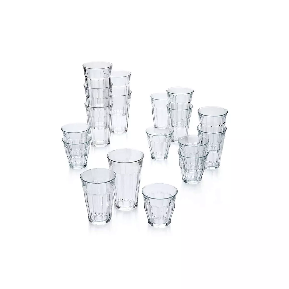 Duralex 17.625oz Picardie Glasses - 18 Piece Set