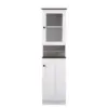 Lauren TwoTone and Buffet and Hutch Kitchen Cabinet White/Dark Brown - Baxton Studio