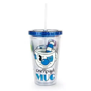 Just Funky Cuphead One Rough/Tough Cup 16oz Carnival Cup w/ Straw & Lid