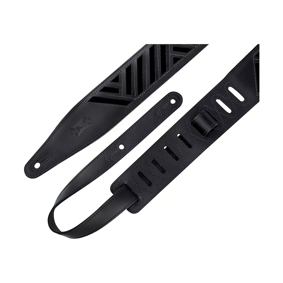 Levy's 2.5 in. Wide Black Chrome-tan Leather Guitar Strap (MC317DCO)