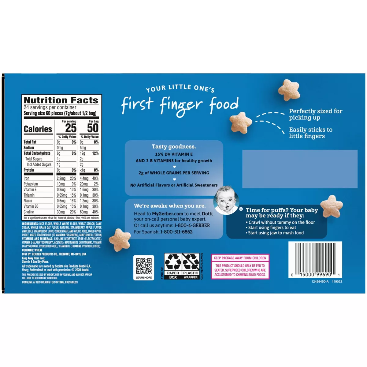 Gerber Puffs Strawberry Apple Baby Snacks - 12ct/0.5oz Each