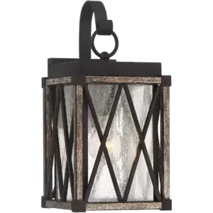 Possini Euro Design Rustic Outdoor Wall Light Fixture Bronze Wood 13 1/2