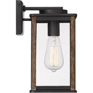 John Timberland Modern Farmhouse Outdoor Wall Light Fixture Dark Bronze Wood Grain 11 1/2