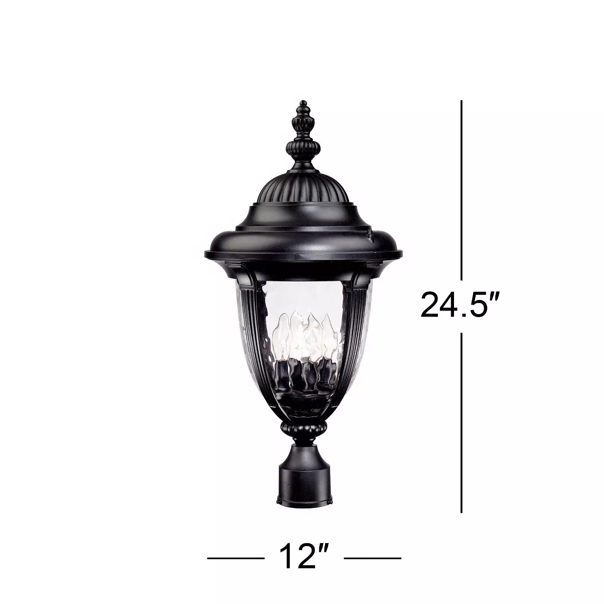 John Timberland Traditional Outdoor Post Light Textured Black Italian Design 24 1/2