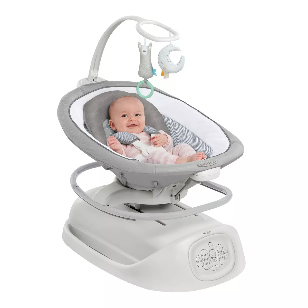 Graco Sense2Soothe Baby Swing with Cry Detection Technology in Sailor - White