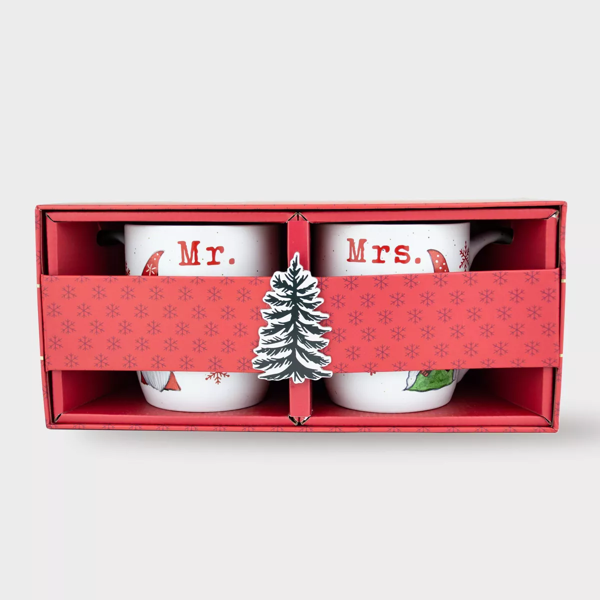 16oz 2pk Ceramic Mr. and Mrs. Gnome Mugs - Peppermint & Pine