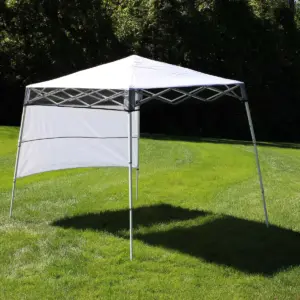 Sunnydaze 6' x 6' Top/7.5' x 7.25' Bottom Slant Leg Portable Backpack Canopy - White