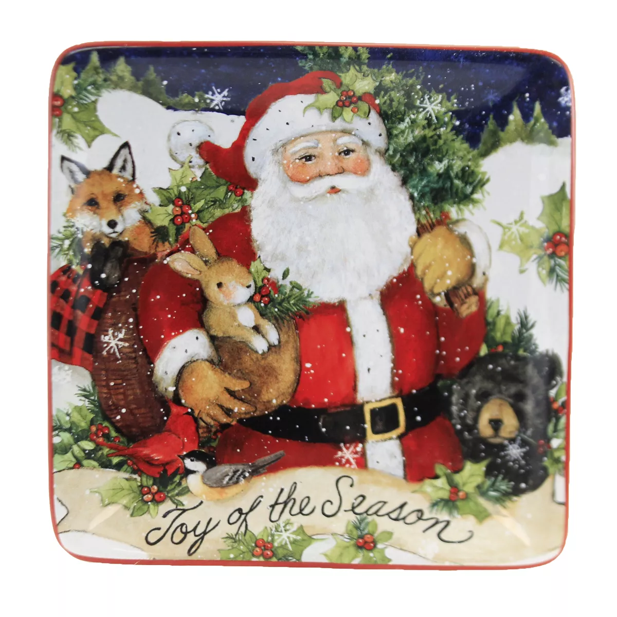 Tabletop 6.0" Magic Christmas Santa Canape Plates Holiday Certified International - Dining Plates