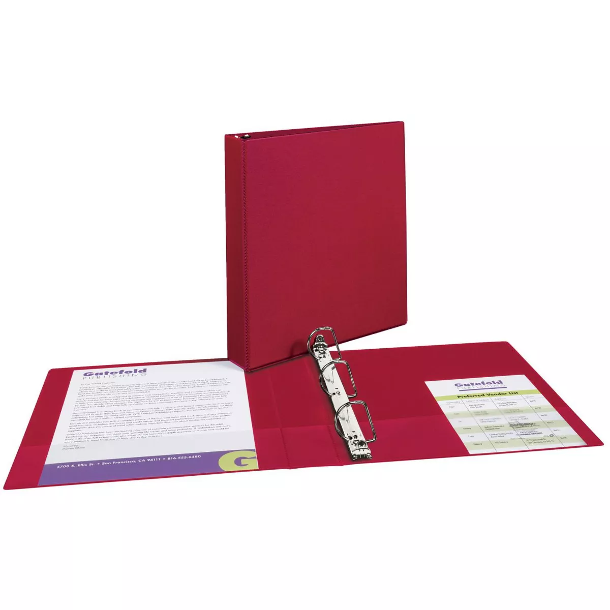 Avery Durable Binder with Slant Ring, 1-1/2 Inches, Red