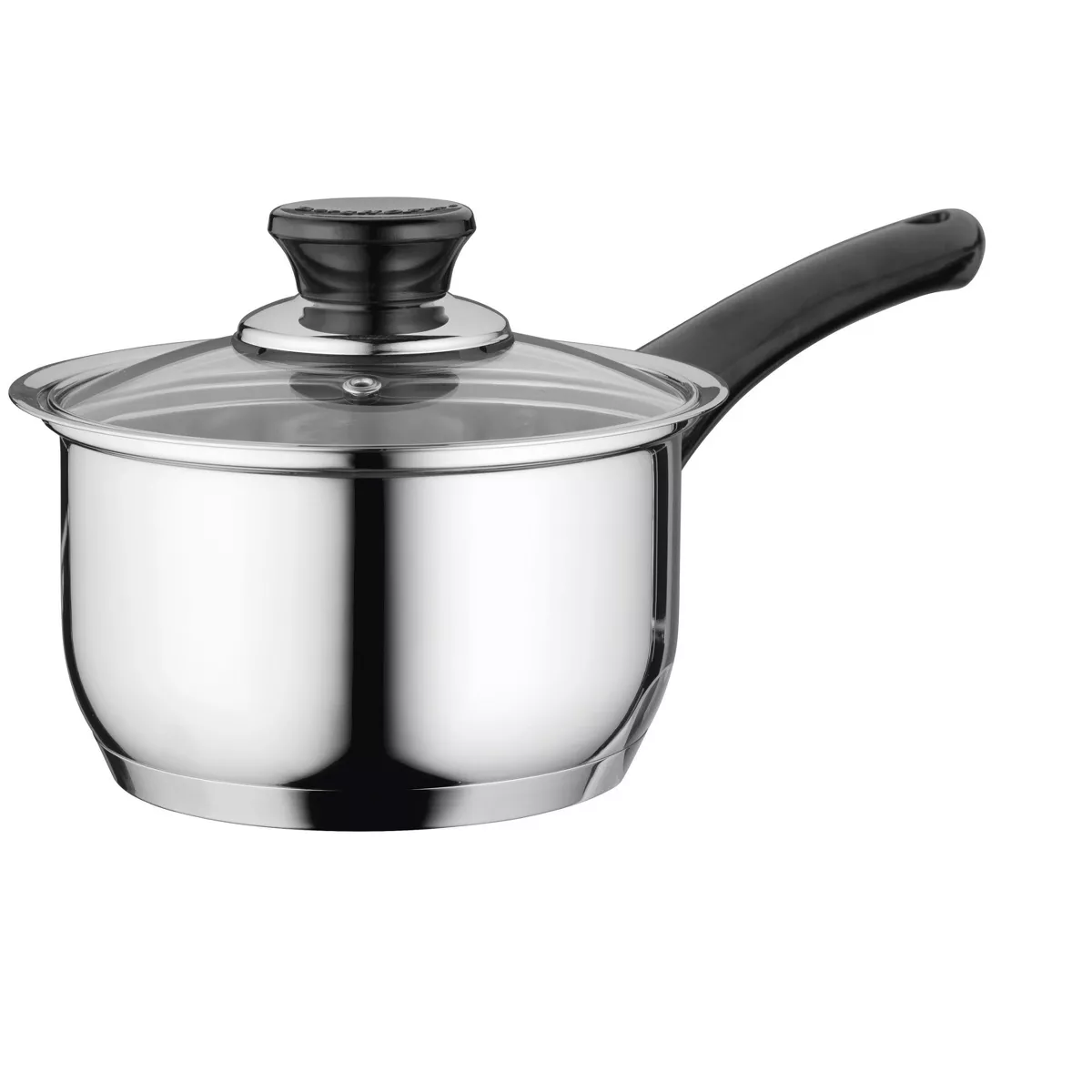 BergHOFF Essentials Gourmet 7Pc 18/10 Stainless Steel Cookware Set, Black Handles