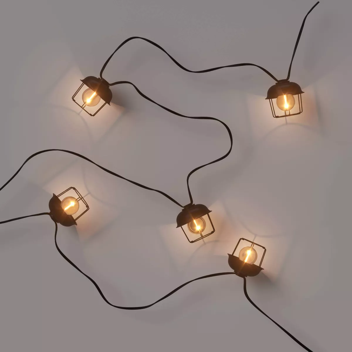 10ct LED Cage String Lights Black - Smith & Hawken™