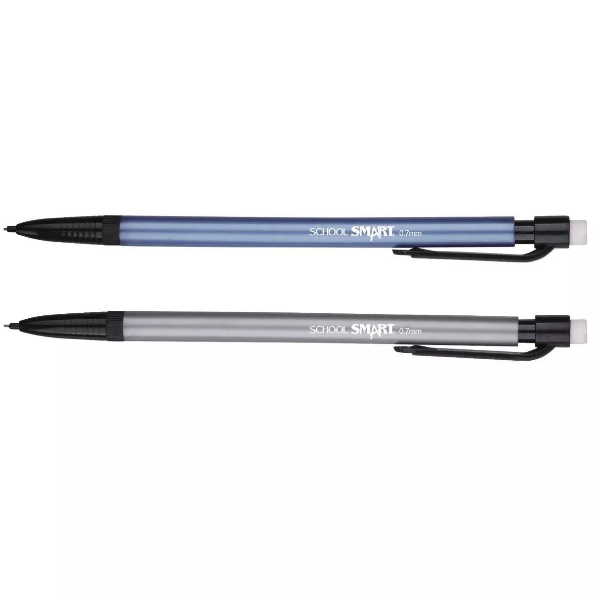 School Smart Mechanical Pencil with Eraser, 0.7 mm Tip, No 2 Lead, Assorted Colors, pk of 50