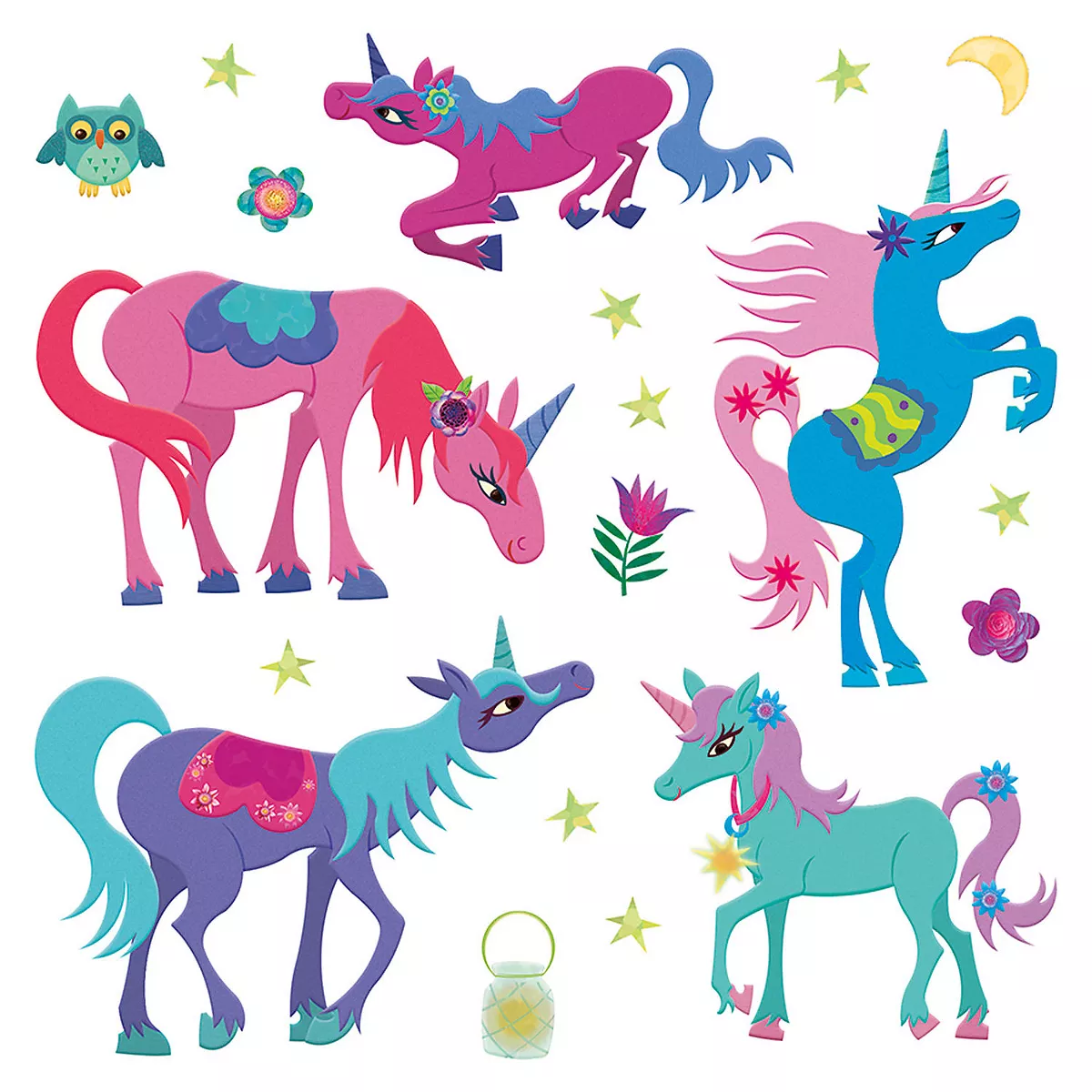 MindWare Magical Unicorns Reusable Sticker Tote - Stickers - 87 Pieces