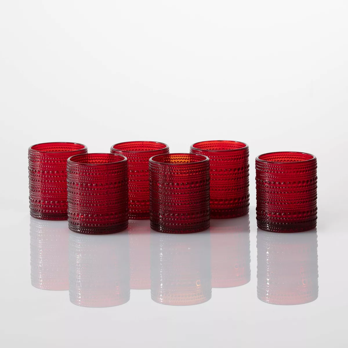 10oz 6pk Glass Jupiter Double Old Fashion Glasses Red - Fortessa Tableware Solutions