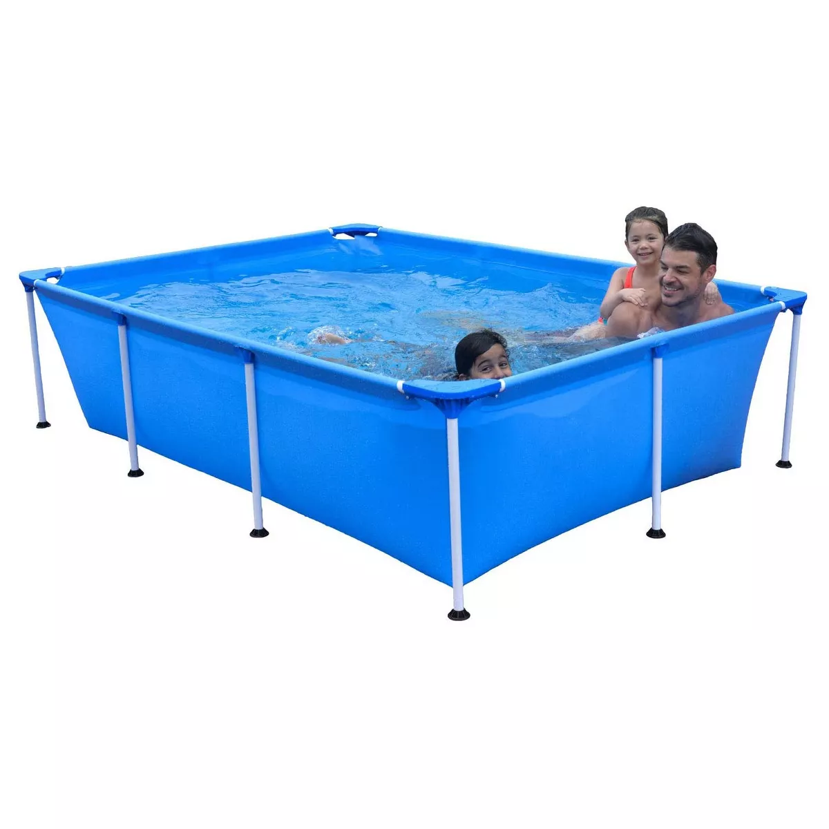JLeisure Avenli 17773 Outdoor Backyard 10 x 6.5 x 2 Feet Above Ground Rectangular Steel I Frame Swimming Pool with Repair Kit, Blue