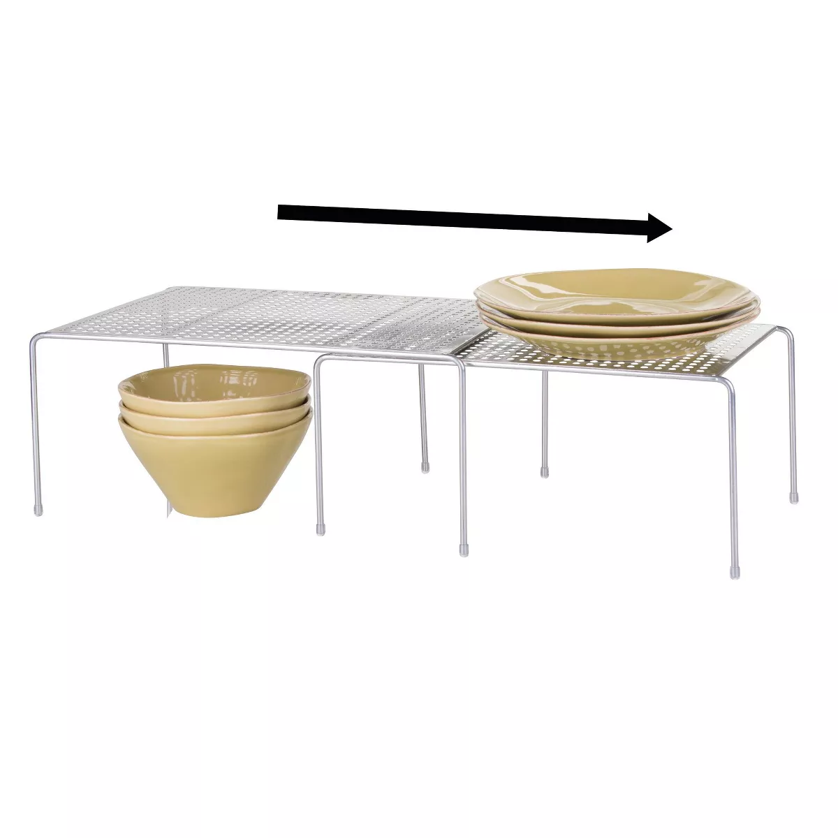 InterDesign Expandable & Stackable Storage Shelves Silver