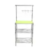 MIND READER 3-Tier Metal Rack Utility Shelf and Microwave Stand with Hooks on the Side (SILVER)