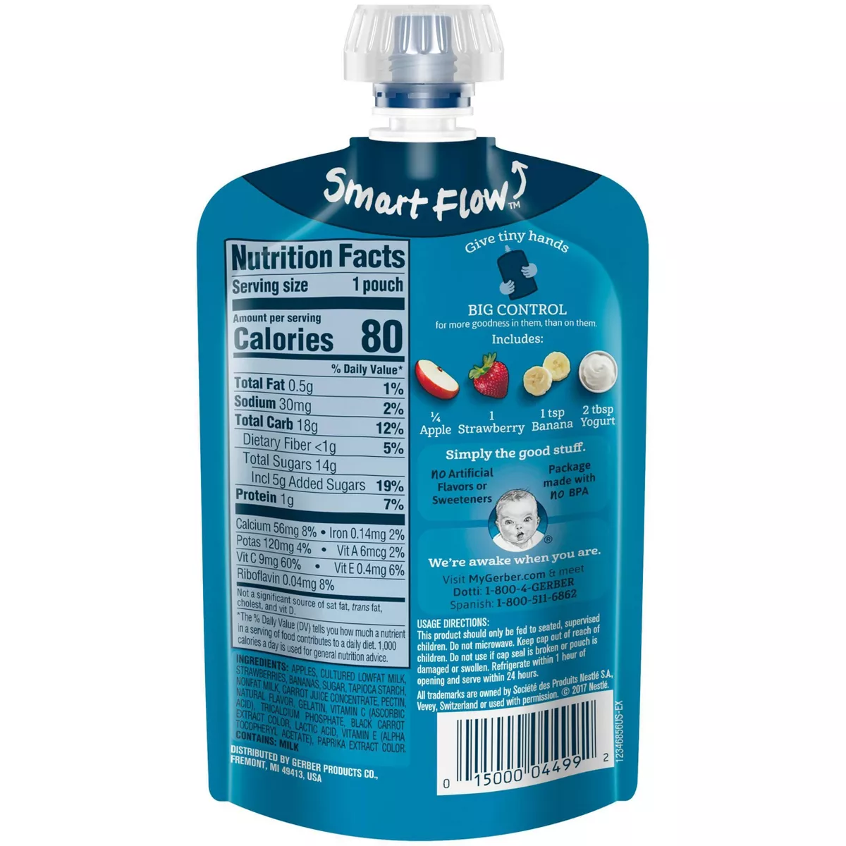 Gerber Toddler Food Fruit & Yogurt Strawberry Banana - 3.5oz