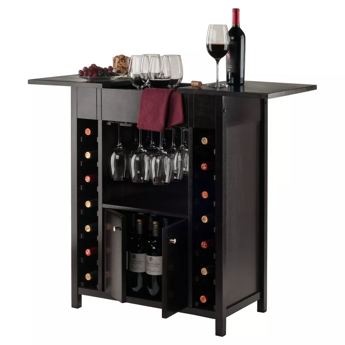 Yukon Wine Cabinet Wood/Espresso - Winsome