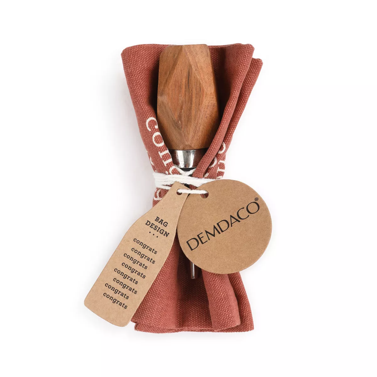 DEMDACO Congrats Wine Bottle Bag & Stopper