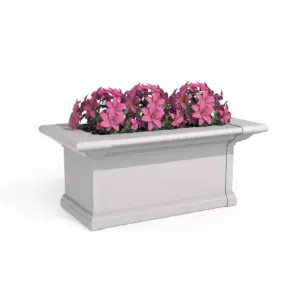 2' Yorkshire Rectangular Window Box White - Mayne