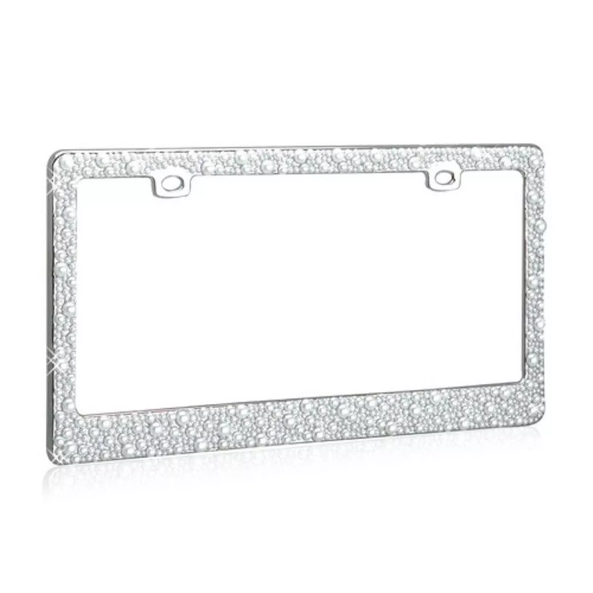 MYBAT Fully Encrusted in Multiple Sized Pearls Over Chrome Metal Frame